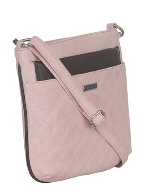 Esbeda Light Pink color Quilted Slingbag for womens 4