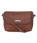 Esbeda Brown color Solid Slingbag for womens
