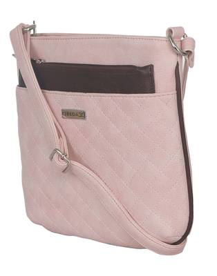 Esbeda Light Pink color Quilted Slingbag for womens 11