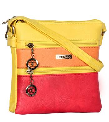 Esbeda Multi color Striped Pu Synthetic women's Slingbag 8