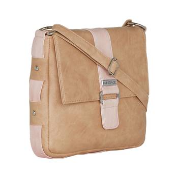 Esbeda Beige color Solid Drymilk slingbag for women 4