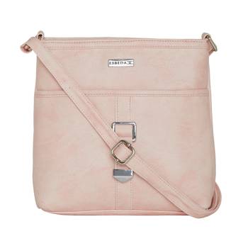 Esbeda Light Pink color Solid Drymilk slingbag for women 2