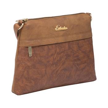 Esbeda Tan Color Stripe Pu Synthetic Material Slingbag For Women 4