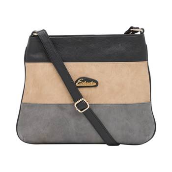 Esbeda Black Color Stripe Pu Synthetic Material Slingbag For Women 3
