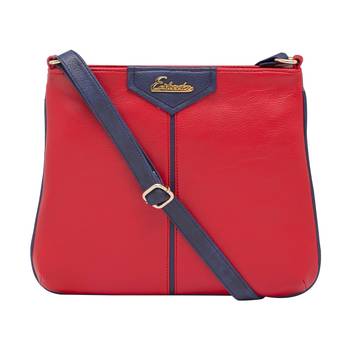 Esbeda Red Color Solid Pu Synthetic Material Slingbag For Women 1