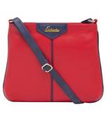 Esbeda Red Color Solid Pu Synthetic Material Slingbag For Women