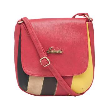 Esbeda Red Color Solid Pu Synthetic Material Slingbag For Women 1
