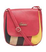 Esbeda Red Color Solid Pu Synthetic Material Slingbag For Women