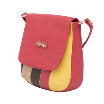 Esbeda Red Color Solid Pu Synthetic Material Slingbag For Women 5