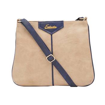Esbeda Beige Color Solid Pu Synthetic Material Slingbag For Women 2