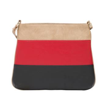 Esbeda Beige Color Stripe Pu Synthetic Material Slingbag For Women 9