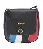 Esbeda Black Color Stripe Pu Synthetic Material Slingbag For Women