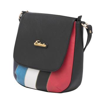 Esbeda Black Color Stripe Pu Synthetic Material Slingbag For Women 7