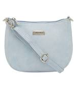 Esbeda Light Blue Color Solid Pu Synthetic Material Slingbag For Women