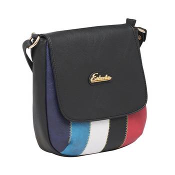Esbeda Black Color Stripe Pu Synthetic Material Slingbag For Women 8