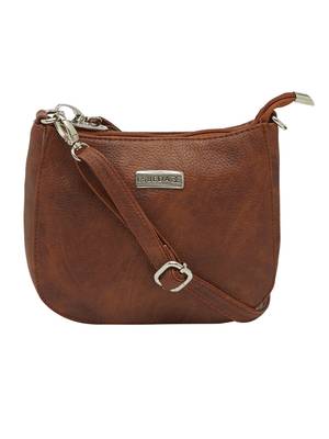 Esbeda Tan Color Solid Pu Synthetic Material Slingbag For Women 1