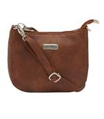 Esbeda Tan Color Solid Pu Synthetic Material Slingbag For Women