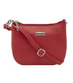Esbeda Red Color Solid Pu Synthetic Material Slingbag For Women