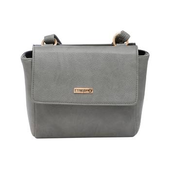 Esbeda Black-Grey Solid Pu Synthetic Material Two Sided Slingbag For Women 9