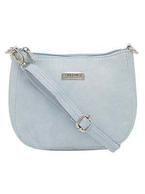 Esbeda Light Blue Color Solid Pu Synthetic Material Slingbag For Women 2