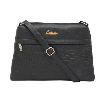 Esbeda Black Color Stripe Pu Synthetic Material Slingbag For Women 3