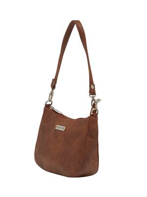 Esbeda Tan Color Solid Pu Synthetic Material Slingbag For Women 8