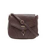 Esbeda Dark Brown Solid Pu Synthetic Material Slingbag For Women