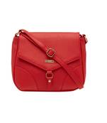 Esbeda Red Solid Pu Synthetic Material Slingbag For Women