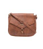 Esbeda Tan Solid Pu Synthetic Material Slingbag For Women