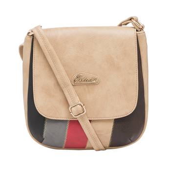 Esbeda Beige Color Stripe Pu Synthetic Material Slingbag For Women 3