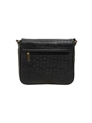 Esbeda Black Textured Pu Synthetic Material Slingbag For Women 6