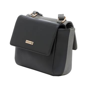 Esbeda Black-Grey Solid Pu Synthetic Material Two Sided Slingbag For Women 11