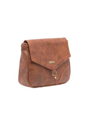Esbeda Tan Solid Pu Synthetic Material Slingbag For Women 7