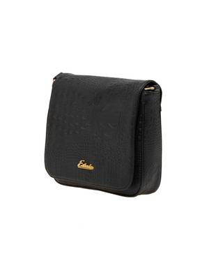 Esbeda Black Textured Pu Synthetic Material Slingbag For Women 7