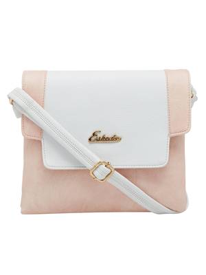 Esbeda Pink Solid Pu Synthetic Material Slingbag For Women 1