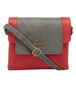 Esbeda Red Solid Pu Synthetic Material Slingbag For Women