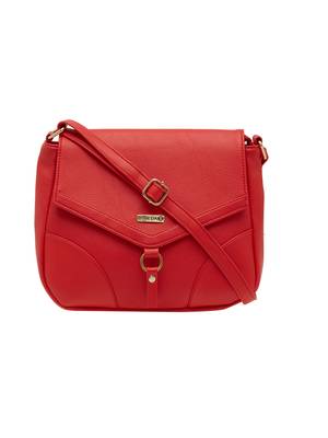 Esbeda Red Solid Pu Synthetic Material Slingbag For Women 3