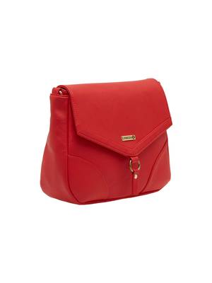 Esbeda Red Solid Pu Synthetic Material Slingbag For Women 10