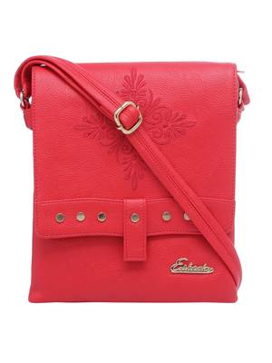 Esbeda Red Solid Pu Synthetic Material Slingbag For Women 1