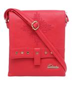 Esbeda Red Solid Pu Synthetic Material Slingbag For Women
