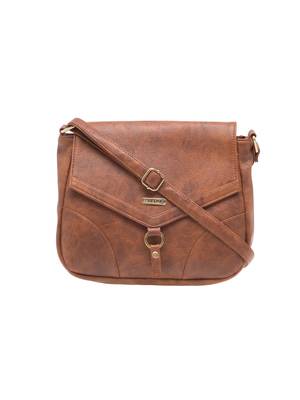Esbeda Tan Solid Pu Synthetic Material Slingbag For Women 3
