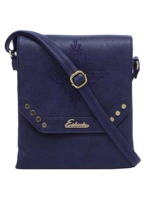 Esbeda D-Blue Solid Pu Synthetic Material Slingbag For Women 1
