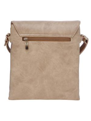 Esbeda Beige Solid Pu Synthetic Material Slingbag For Women 9