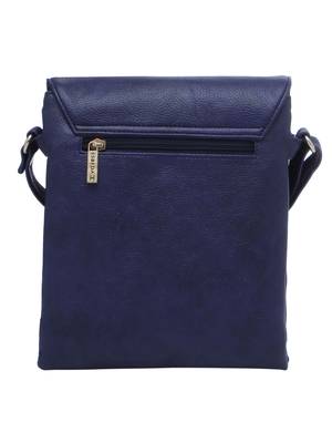 Esbeda D-Blue Solid Pu Synthetic Material Slingbag For Women 12