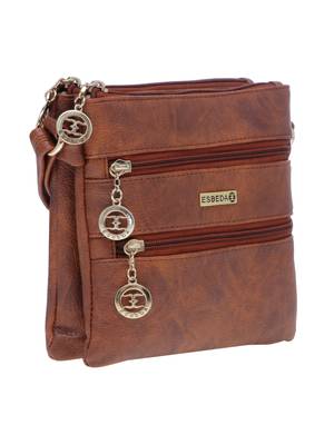 Esbeda Tan Solid Pu Synthetic Material Slingbag For Women 10