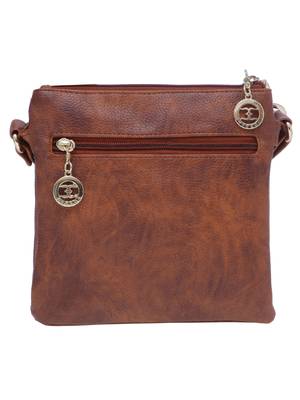 Esbeda Tan Solid Pu Synthetic Material Slingbag For Women 12