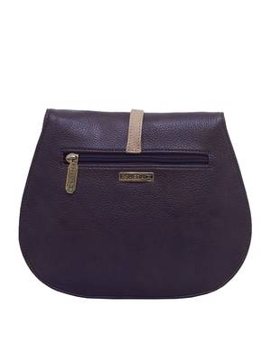 Esbeda Dark Brown & Beige Solid Pu Synthetic Fabric Slingbag For Women 12