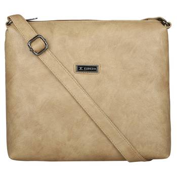 Esbeda Solid Beige PU Synthetic Slingbag For Women's 1