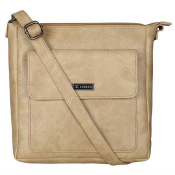 Esbeda Drymilk Beige PU Synthetic Slingbag For Women's 2