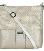 Esbeda Gold Color PU Synthetic Material Goldie Jute Slingbag For Womens